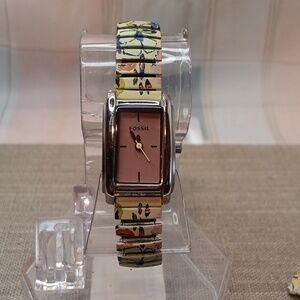 Fossil Floral Band Wrist Watch Small Size